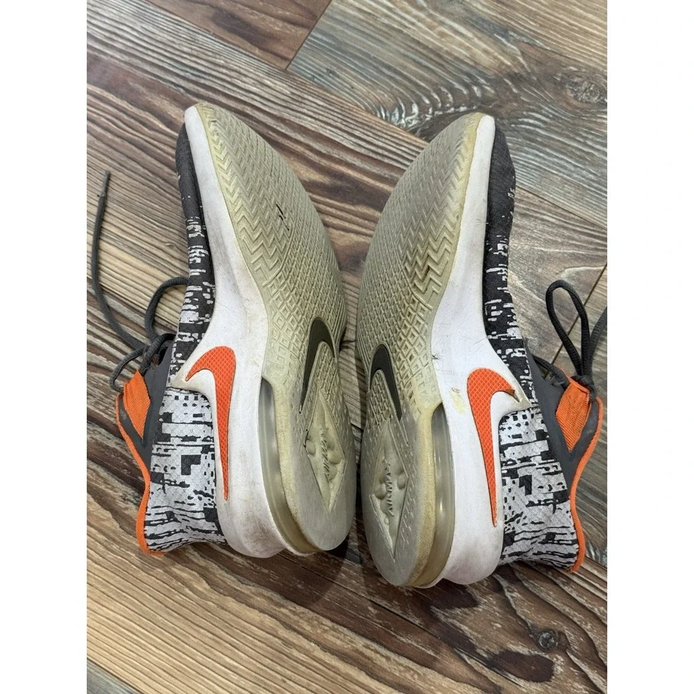 Nike Boys Youth Air Max Infuriate Gray 7Y Orange White Sneaker AH3426-004